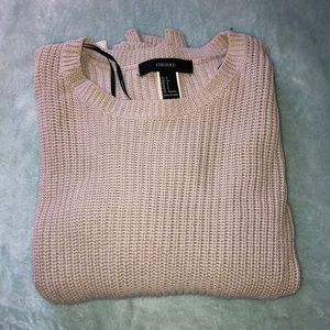 Forever 21 Cream Sweater with Lace Detailing